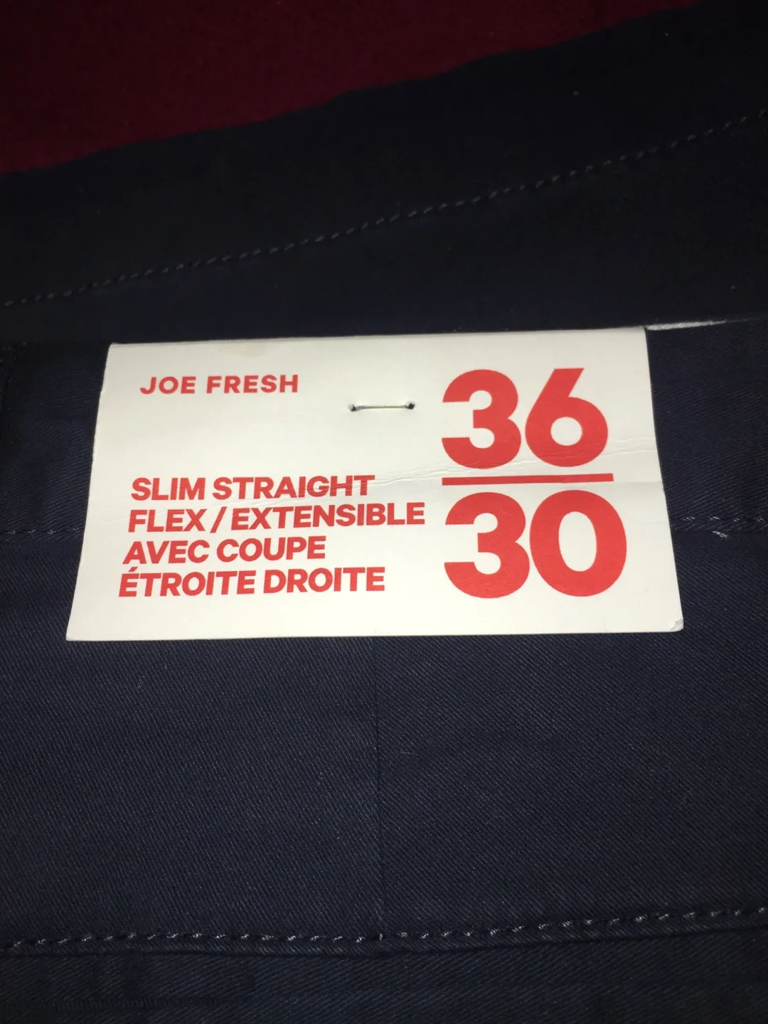 New Joe Fresh Slim Straight Flex Pants 36/30 thumbnail