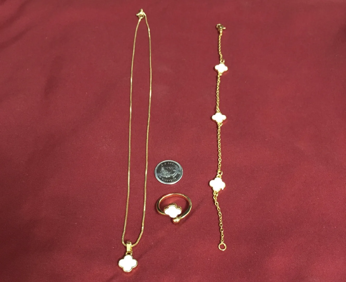 Clover Necklace, Ring & Bracelet Set thumbnail