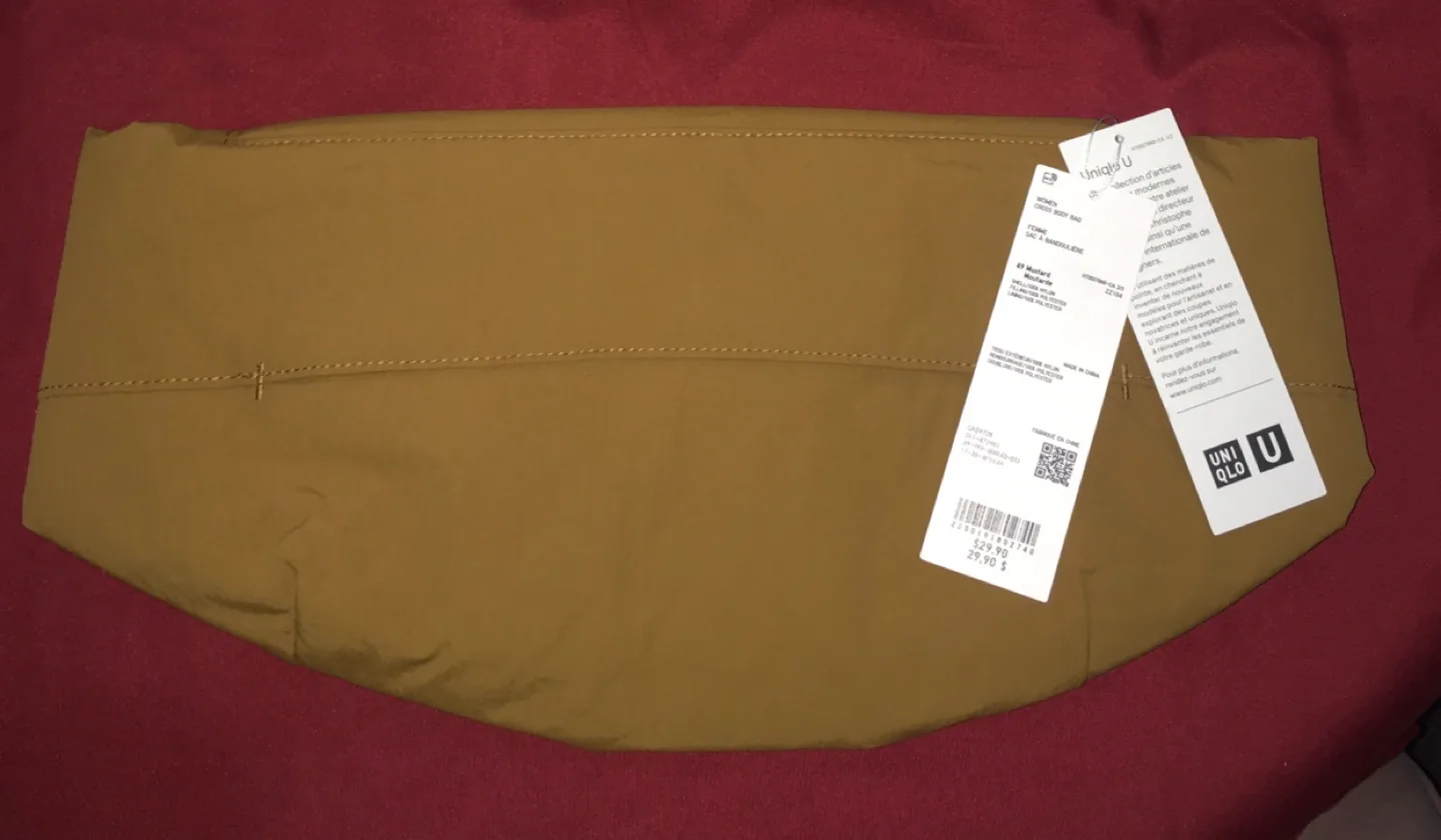 New Uniqlo U Body Bag /Belt Bag- Dark Brown and Mustard image indicator(6)