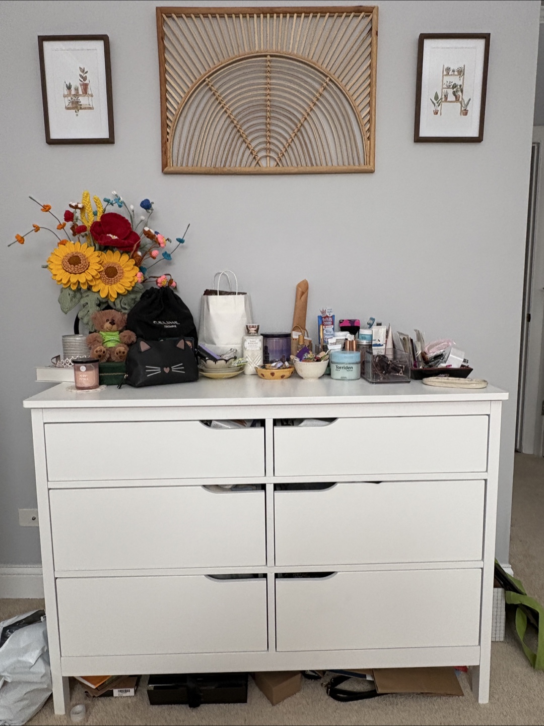 Ebern Designs White 6-Drawer Dresser