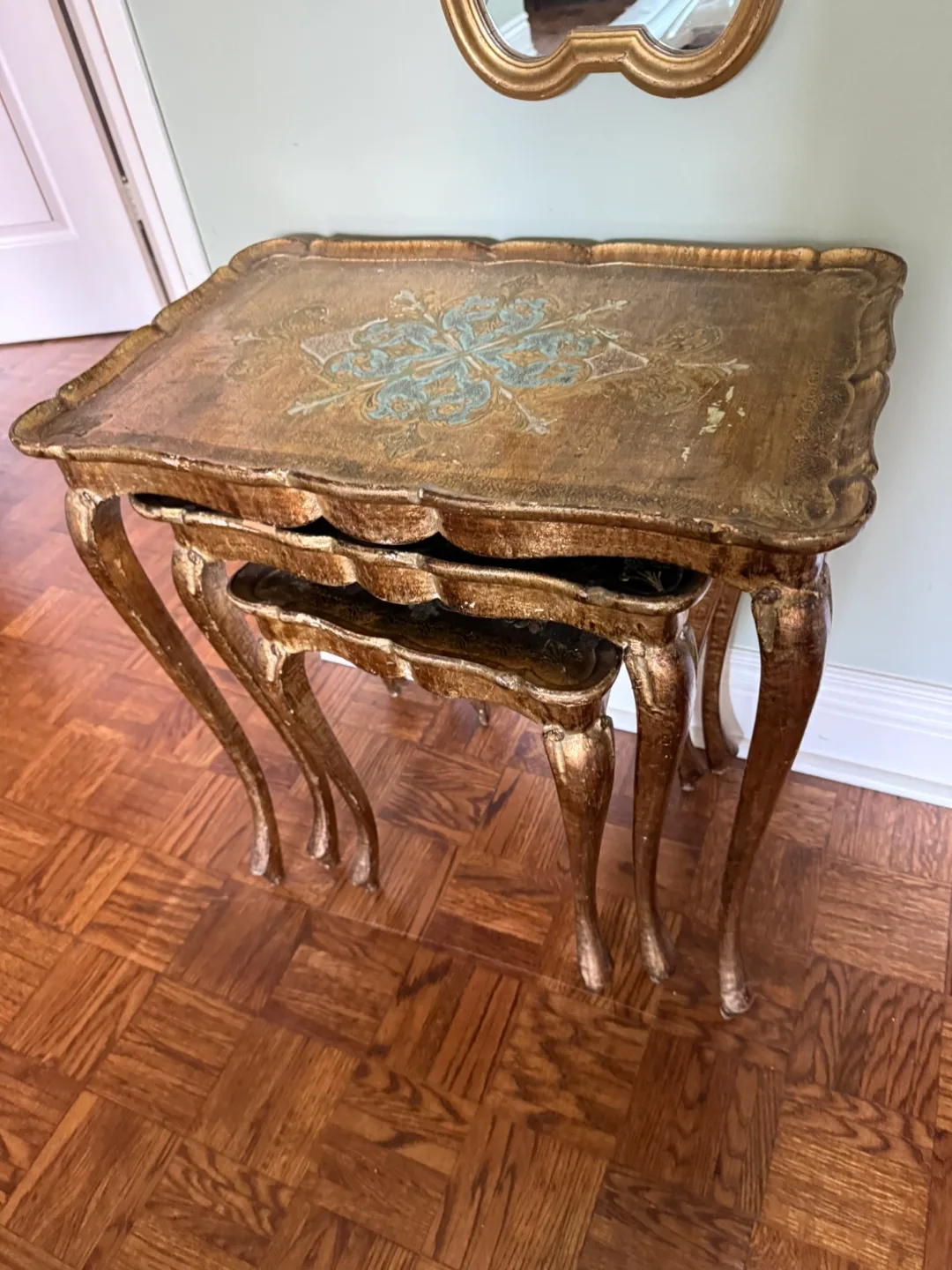 Vintage Gold Mirror & Nesting Tables thumbnail