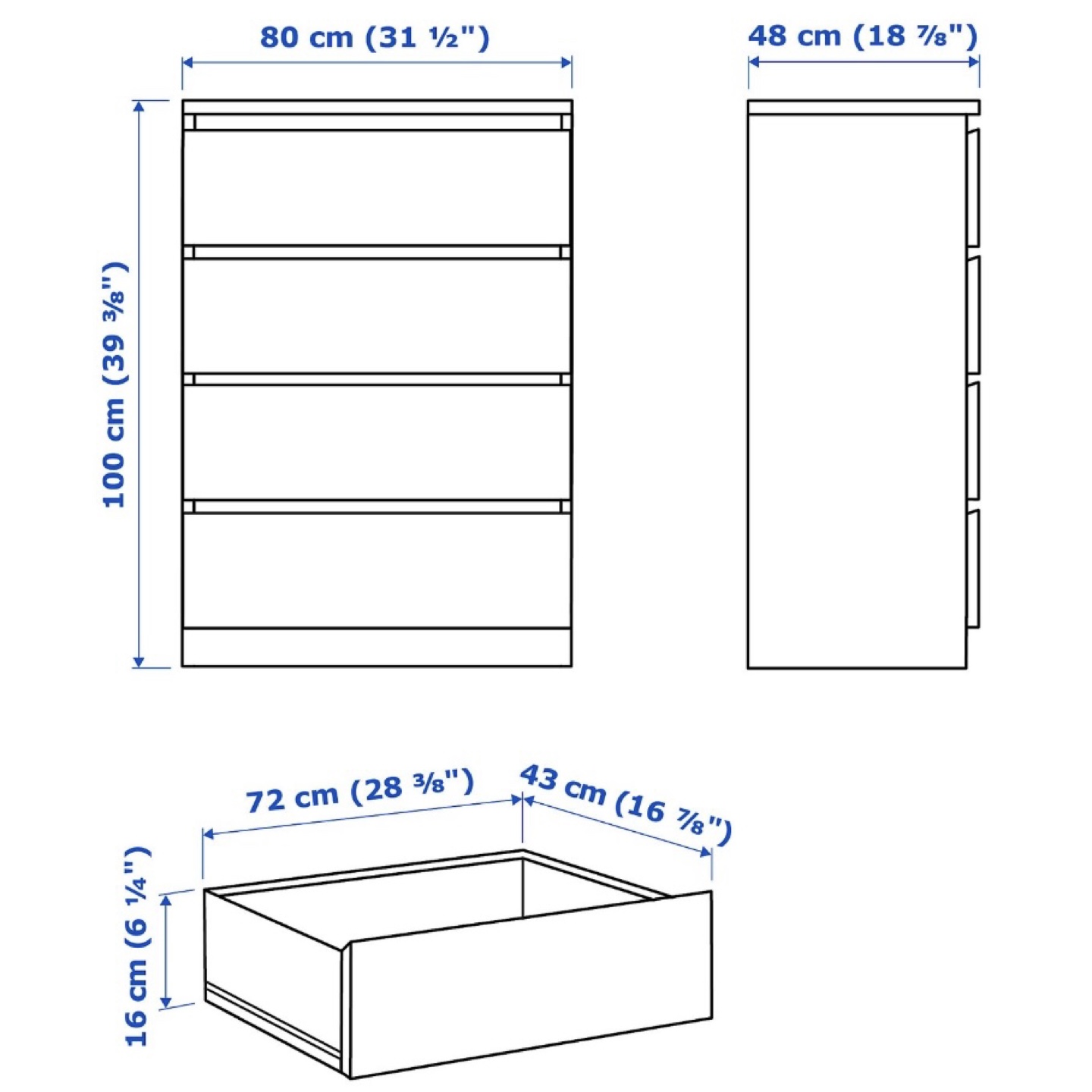 IKEA Malm 4-Drawer Chest - photo 4