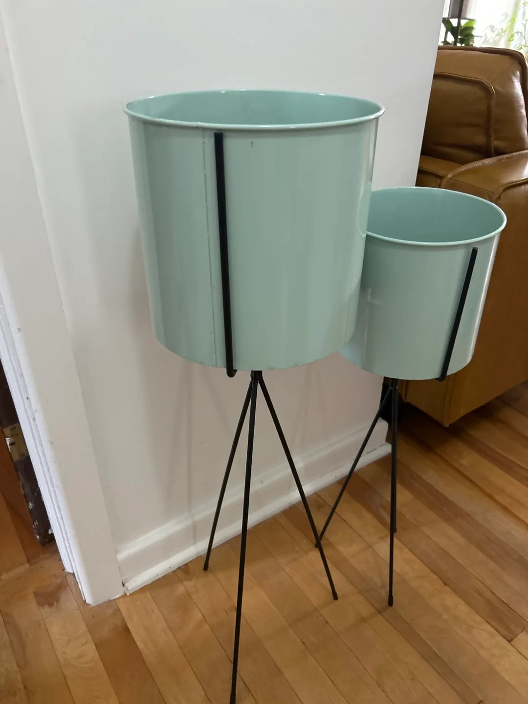 Mint Green Metal Plant Stands (Set of 2) image indicator(2)