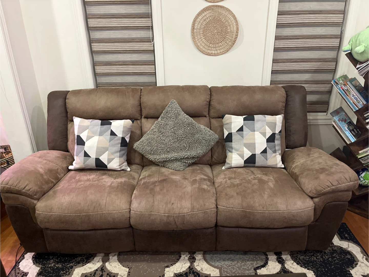 Brown Reclining Sofa