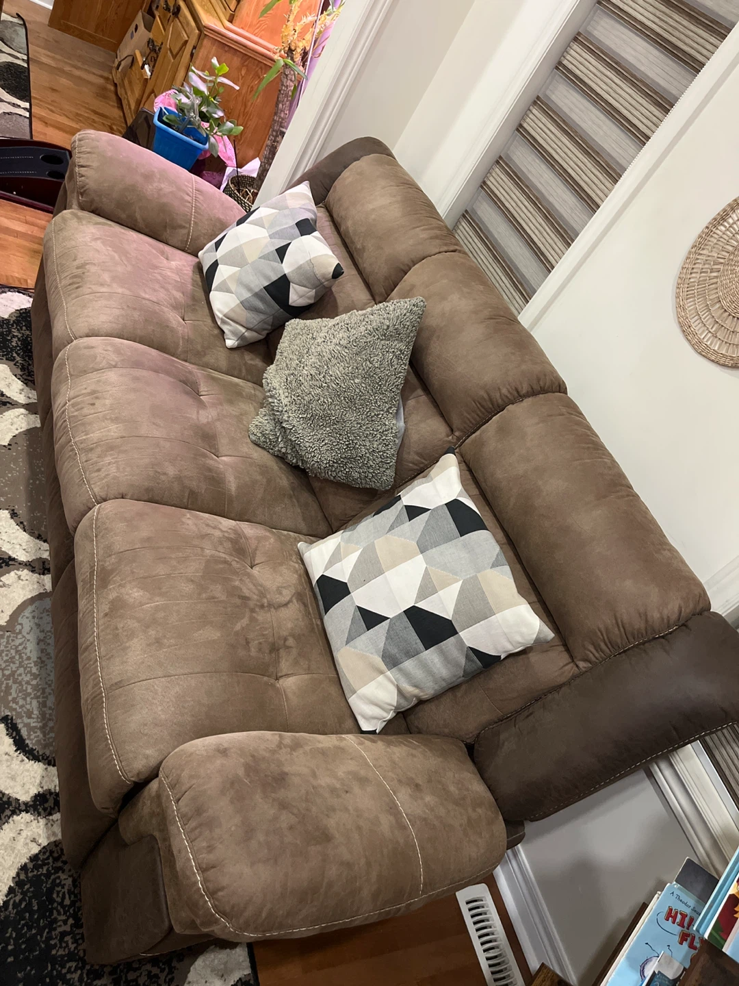 Brown Reclining Sofa - photo 3