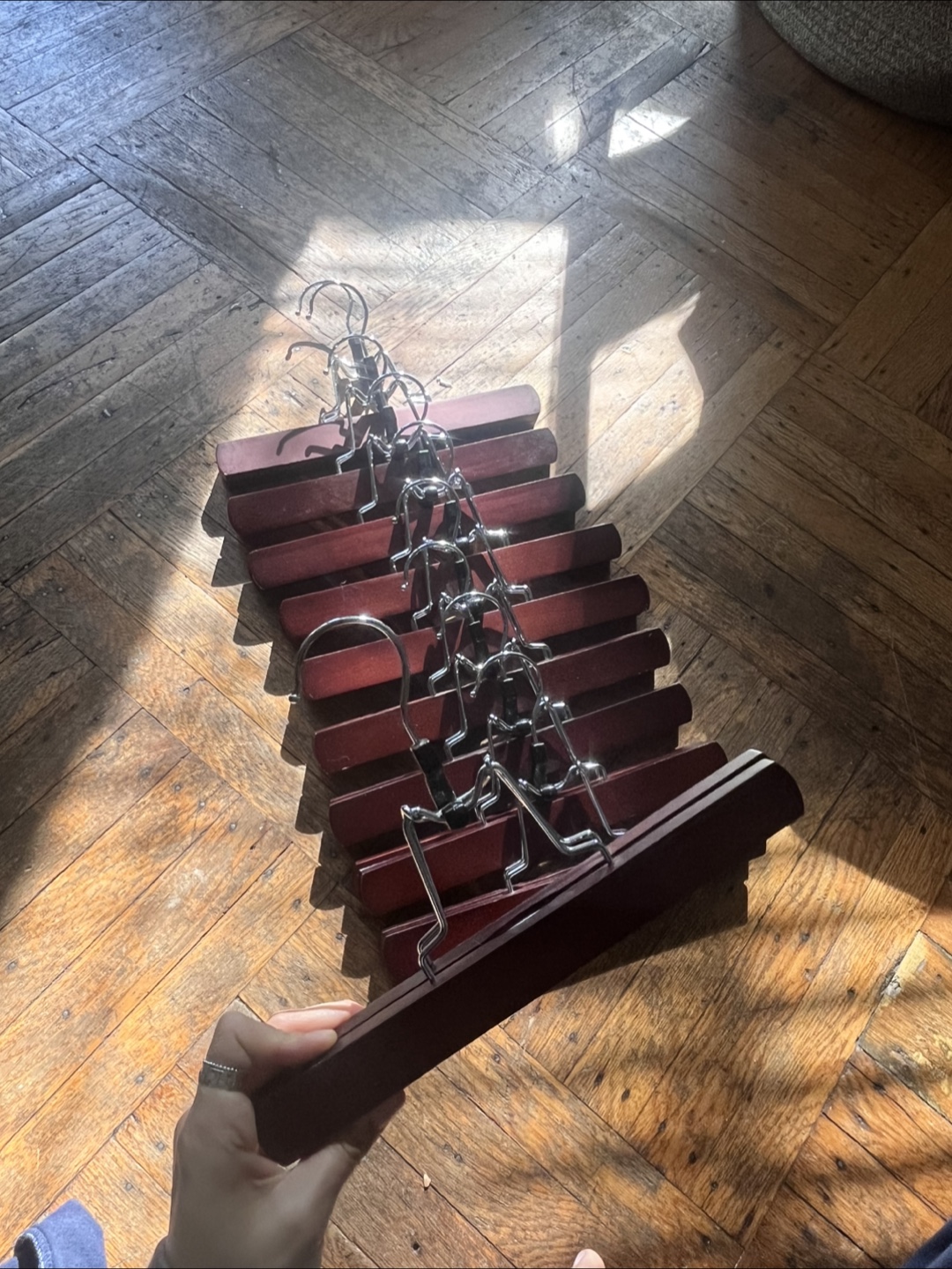 Mahogany Wooden Pants Hangers (10)