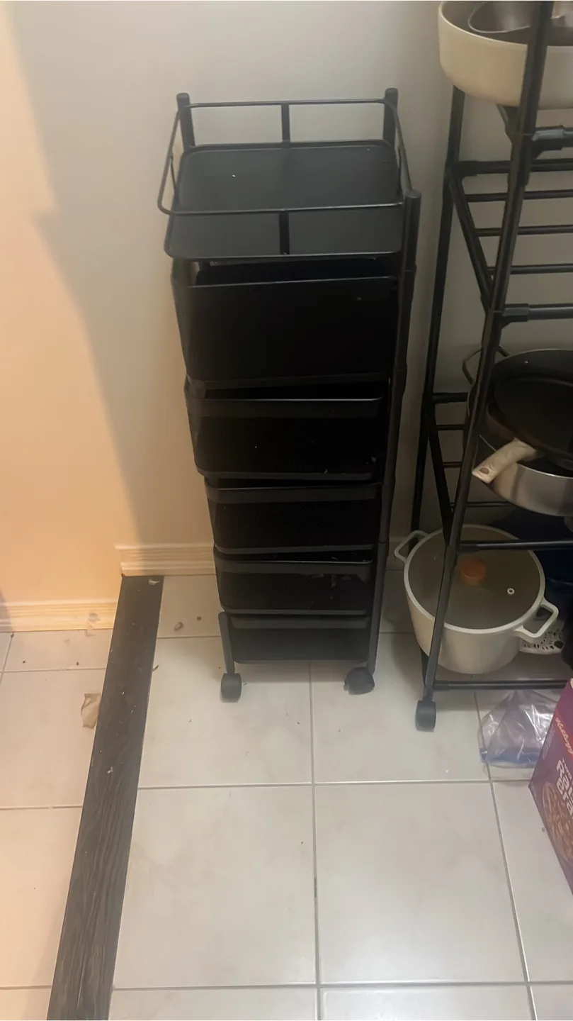 Rotating 5-Tier Kitchen Storage Rack - Black image indicator(2)