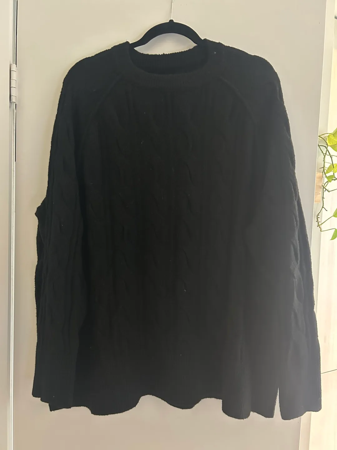 Aerie Black Cable Knit Sweater thumbnail