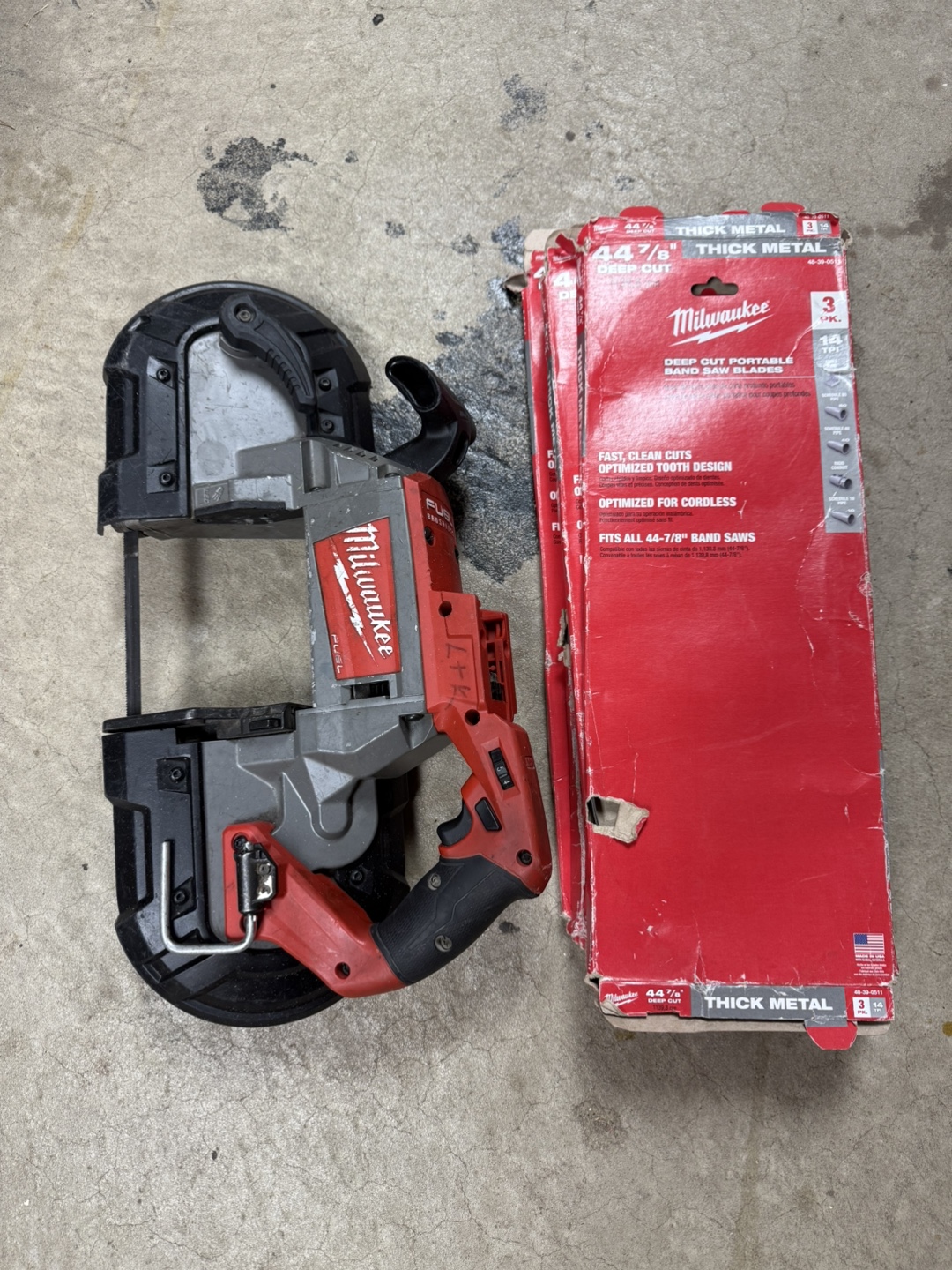 Milwaukee Cordless Band Saw with multi blades