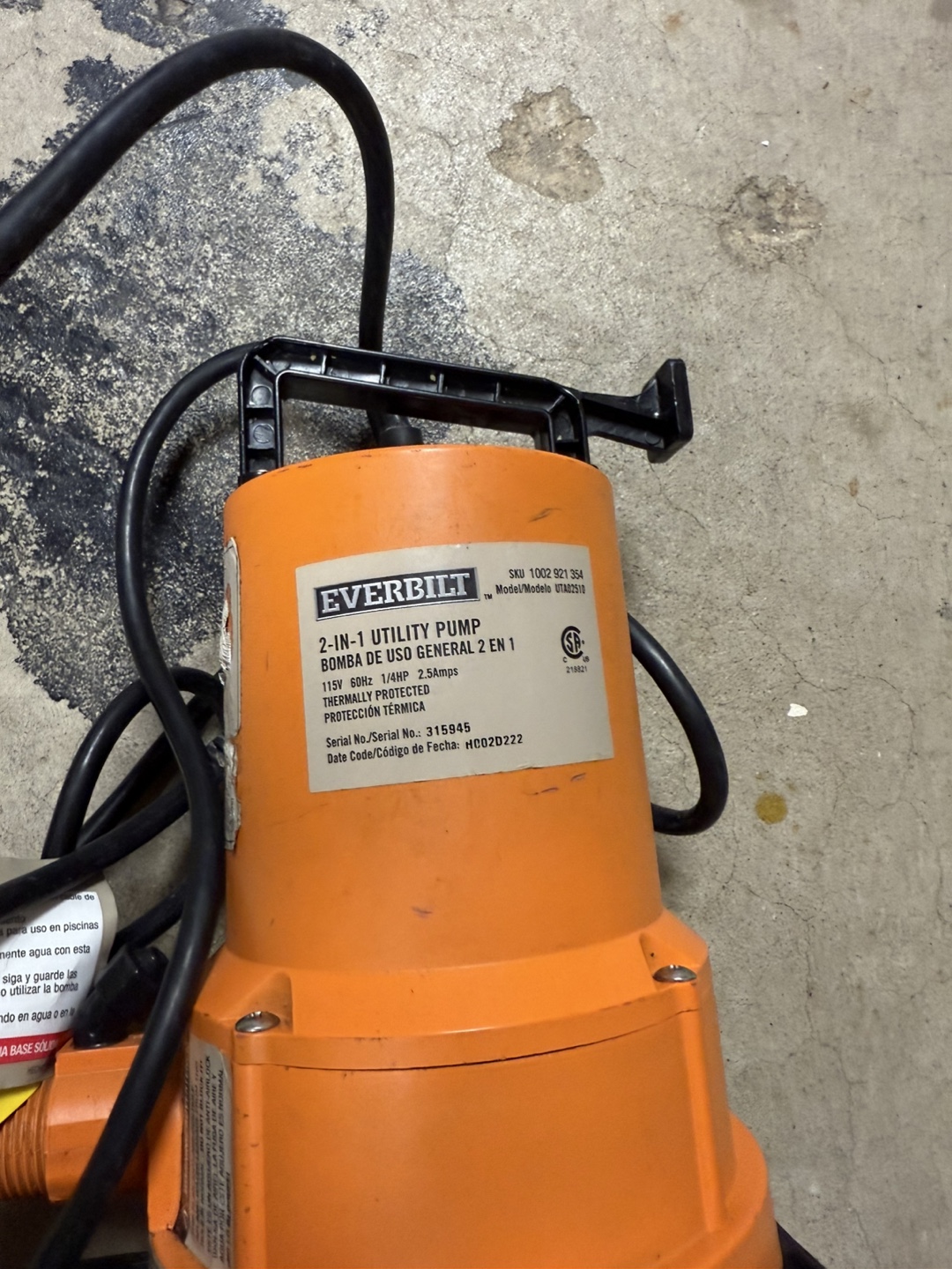Everbilt pump
