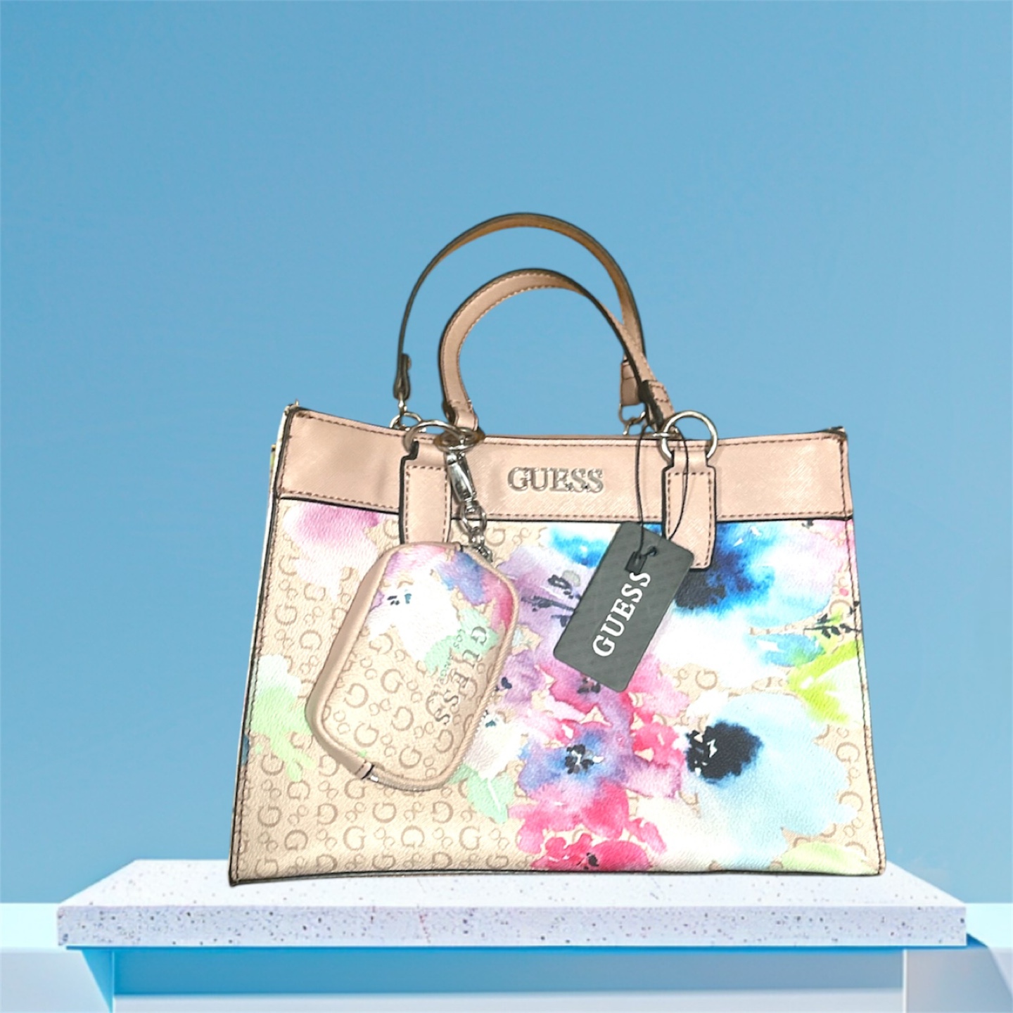 Guess Floral Print Tote Bag