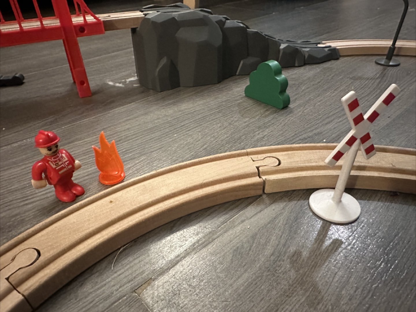 Wooden Train Set with Fire Dept Theme - photo 3