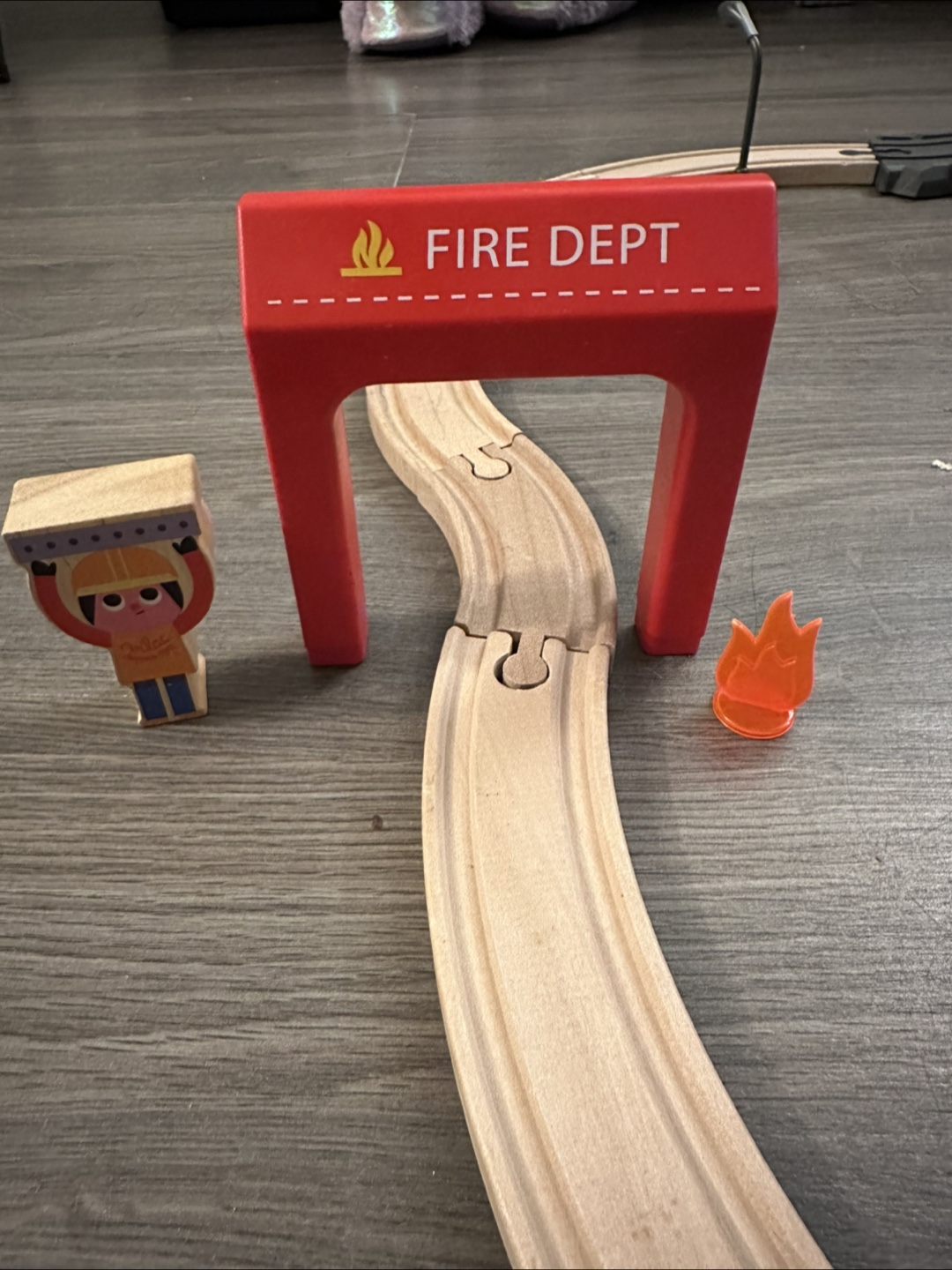 Wooden Train Set with Fire Dept Theme - photo 2