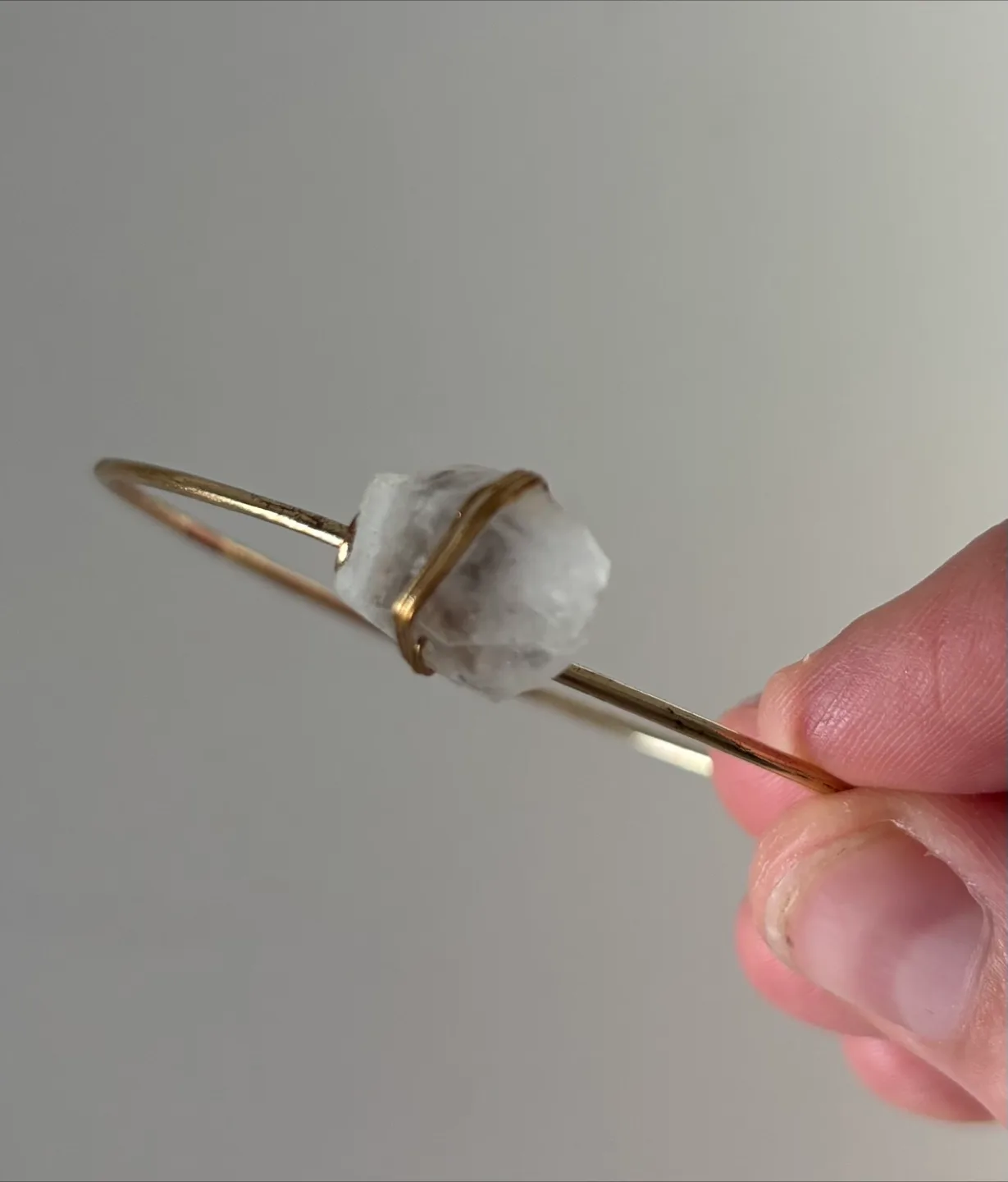 Gold Bangle Bracelet with Stone thumbnail