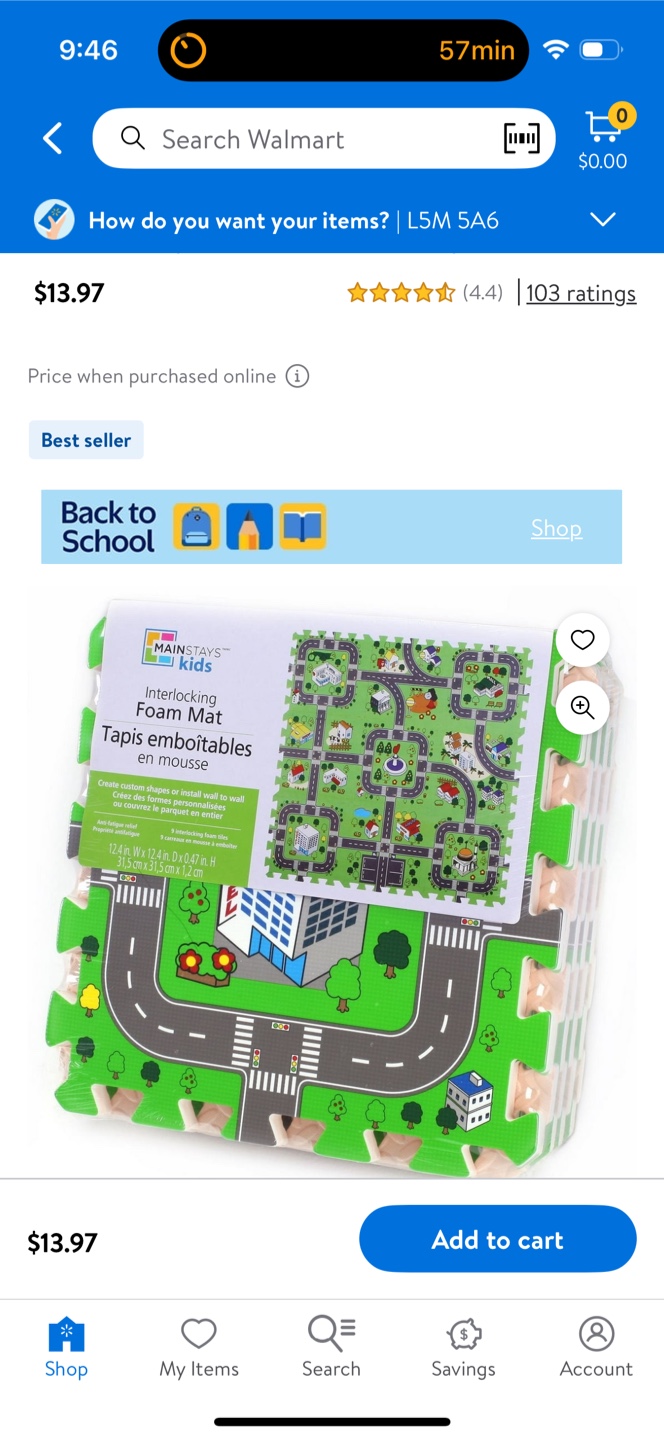 FREE-Mainstays Kids City Road Foam Play Mat - photo 2