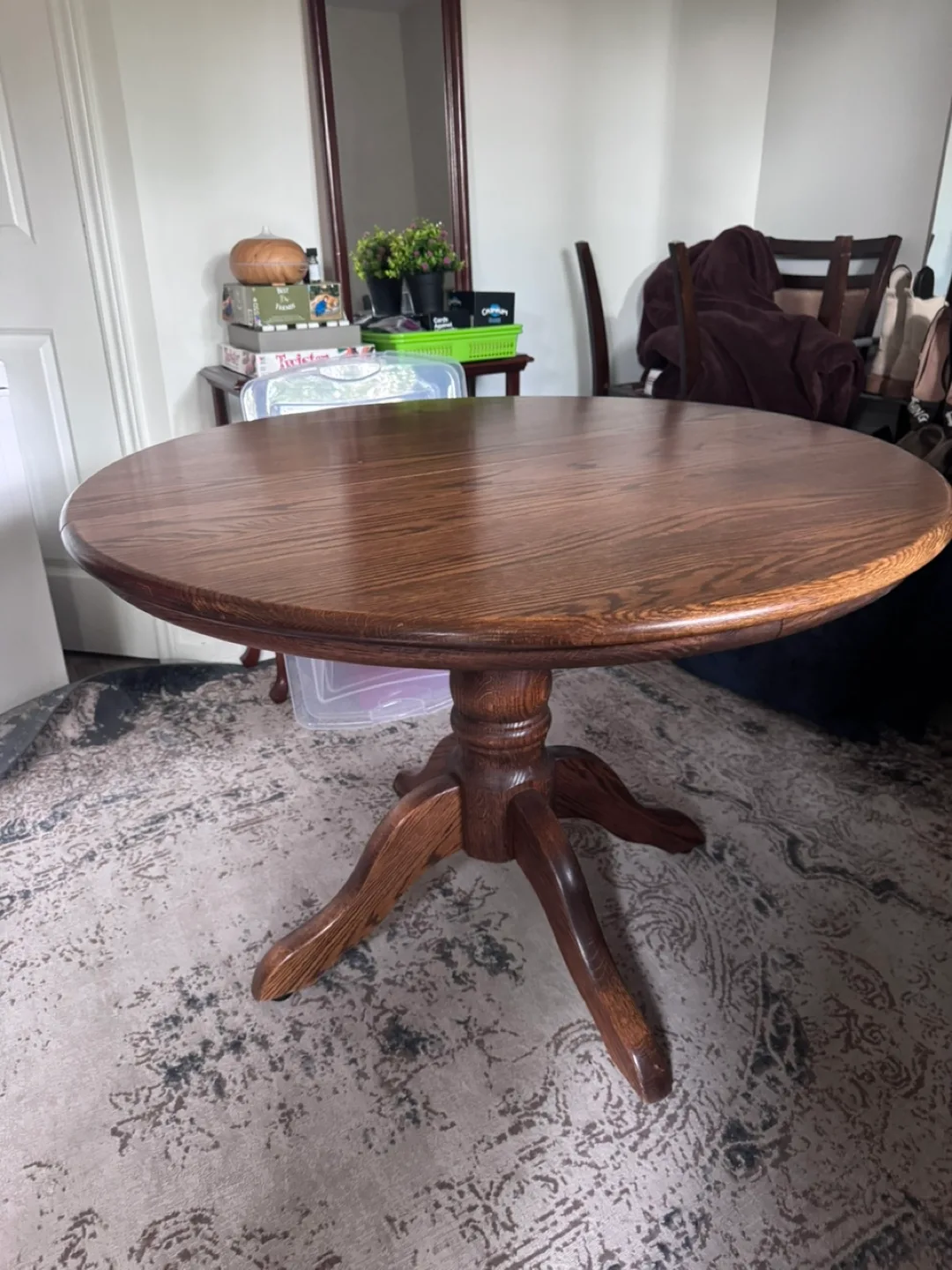 Wooden Spindle Back Chair & Round Table thumbnail