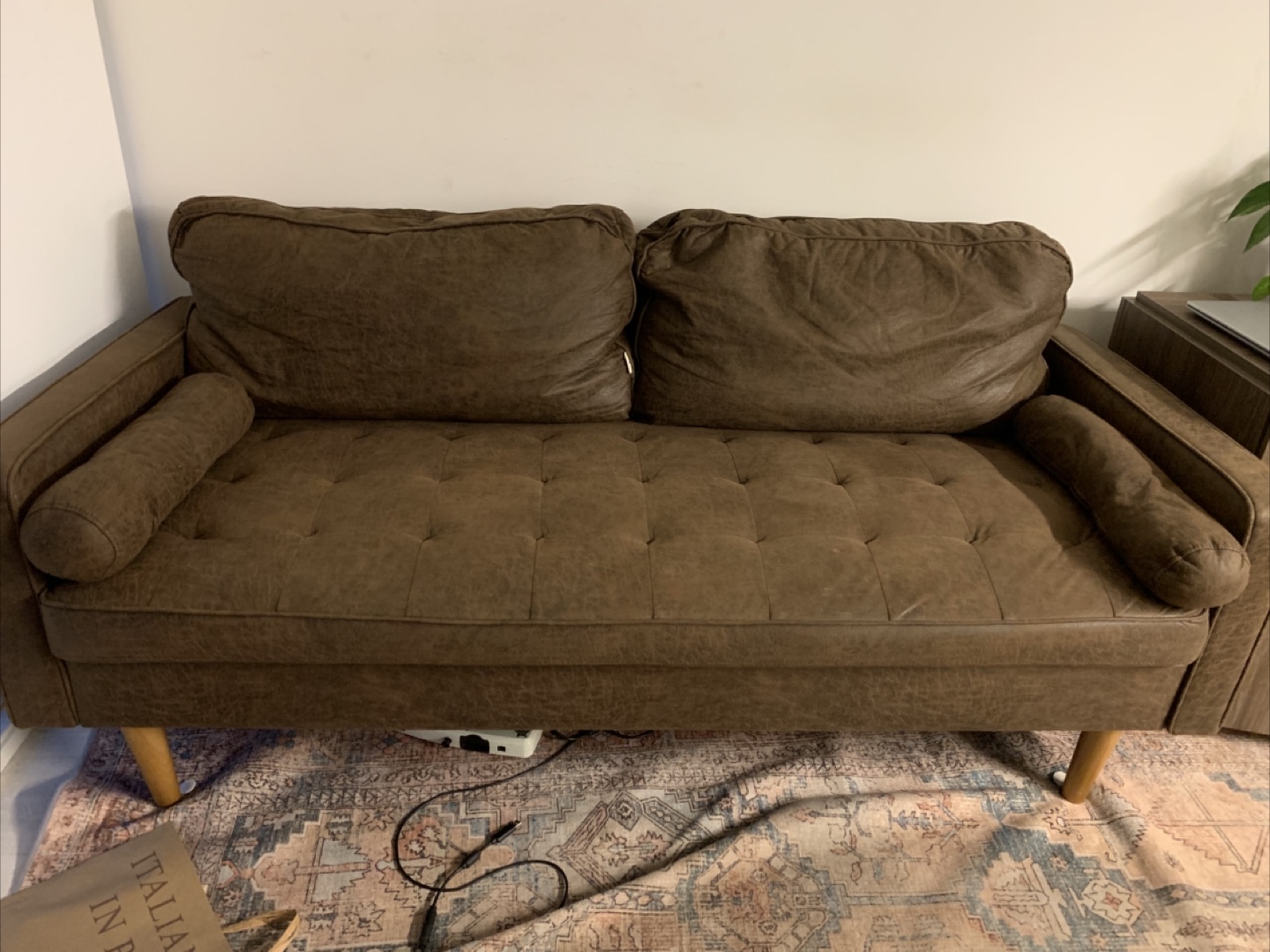 Brown Loveseat Sofa - 32x 70x 27 height