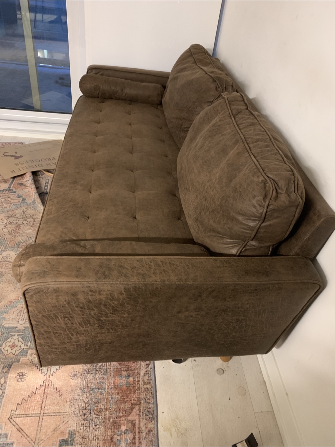 Brown Loveseat Sofa - 32x 70x 27 height - photo 2