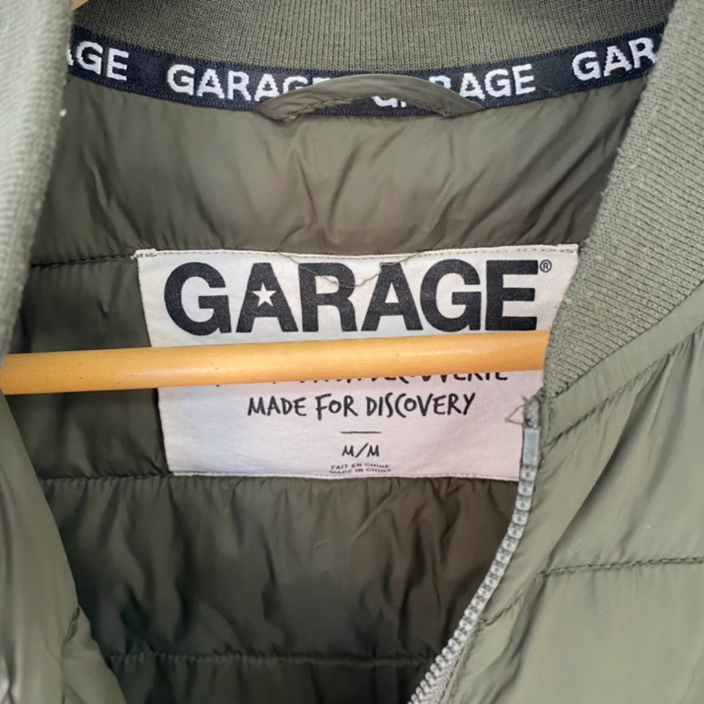Garage Olive Green Puffer Bomber Jacket - M image indicator(3)