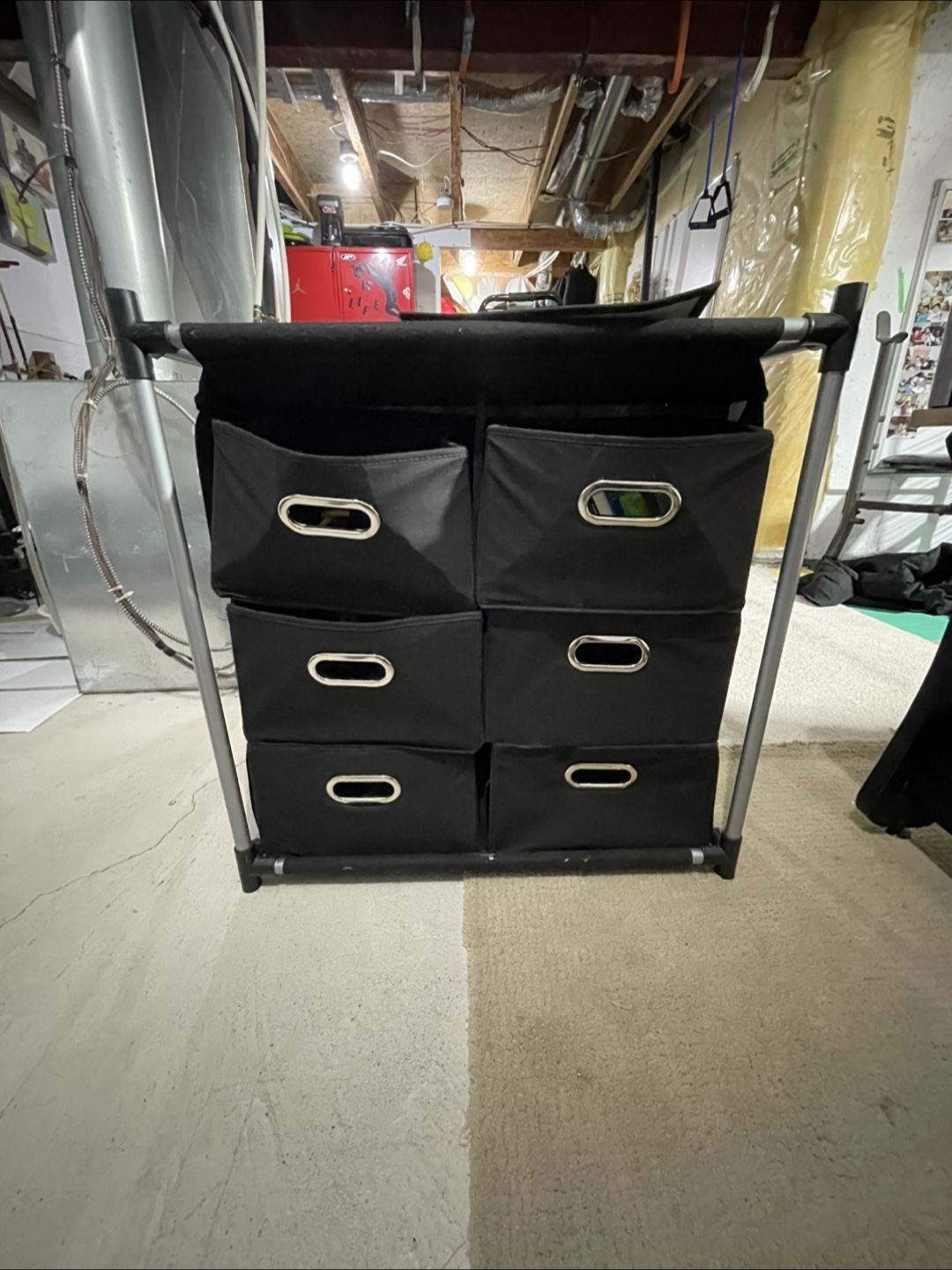 Black 6-Drawer Storage Unit