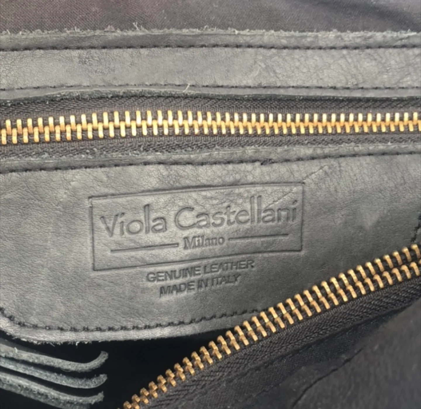 Viola Castellani Black Leather Woven Bag Backpack image indicator(5)