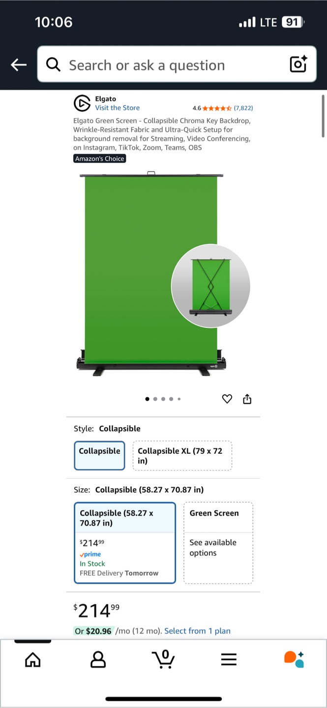 Elgato Collapsible Green Screen