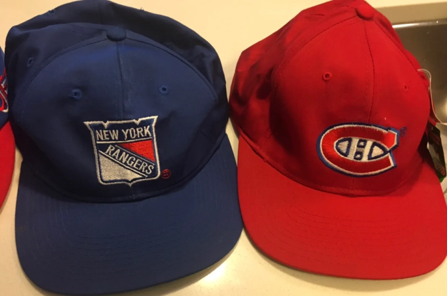 NHL Hockey Hats - NY Rangers & Montreal Canadiens thumbnail