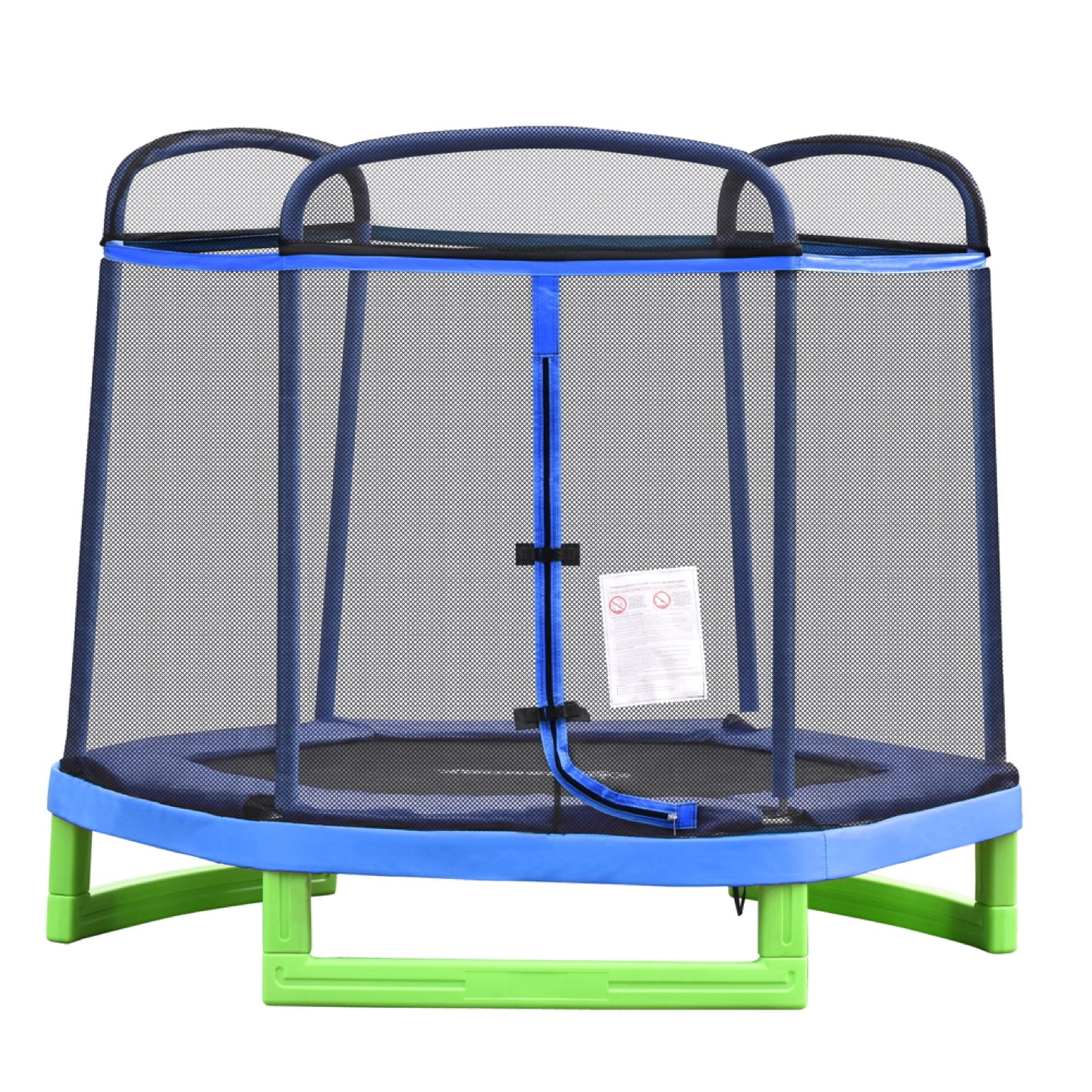 Kids' Enclosed Trampoline - Blue & Green