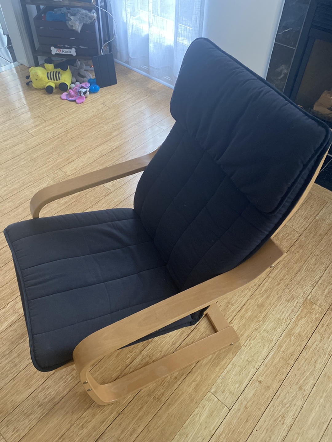 IKEA Poang Chair - Black Cushion