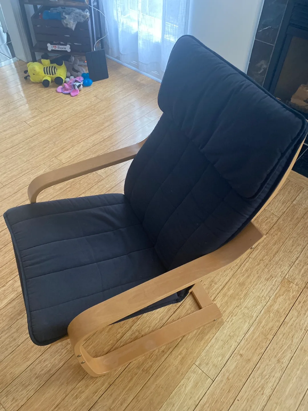 IKEA Poang Chair - Black Cushion thumbnail