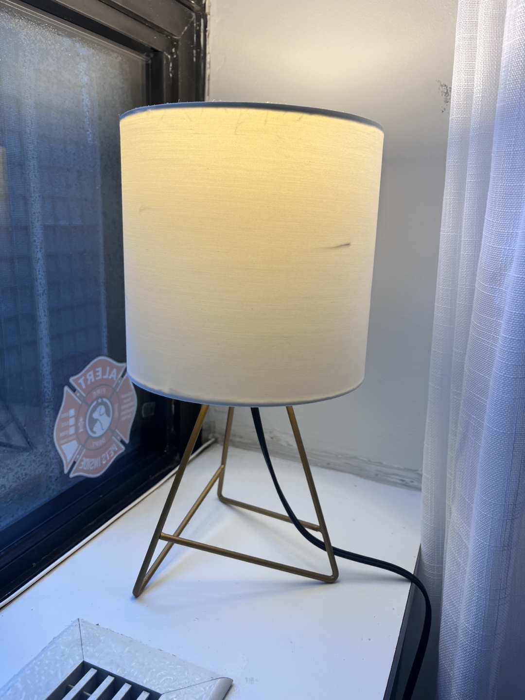 Table Lamp with White Shade