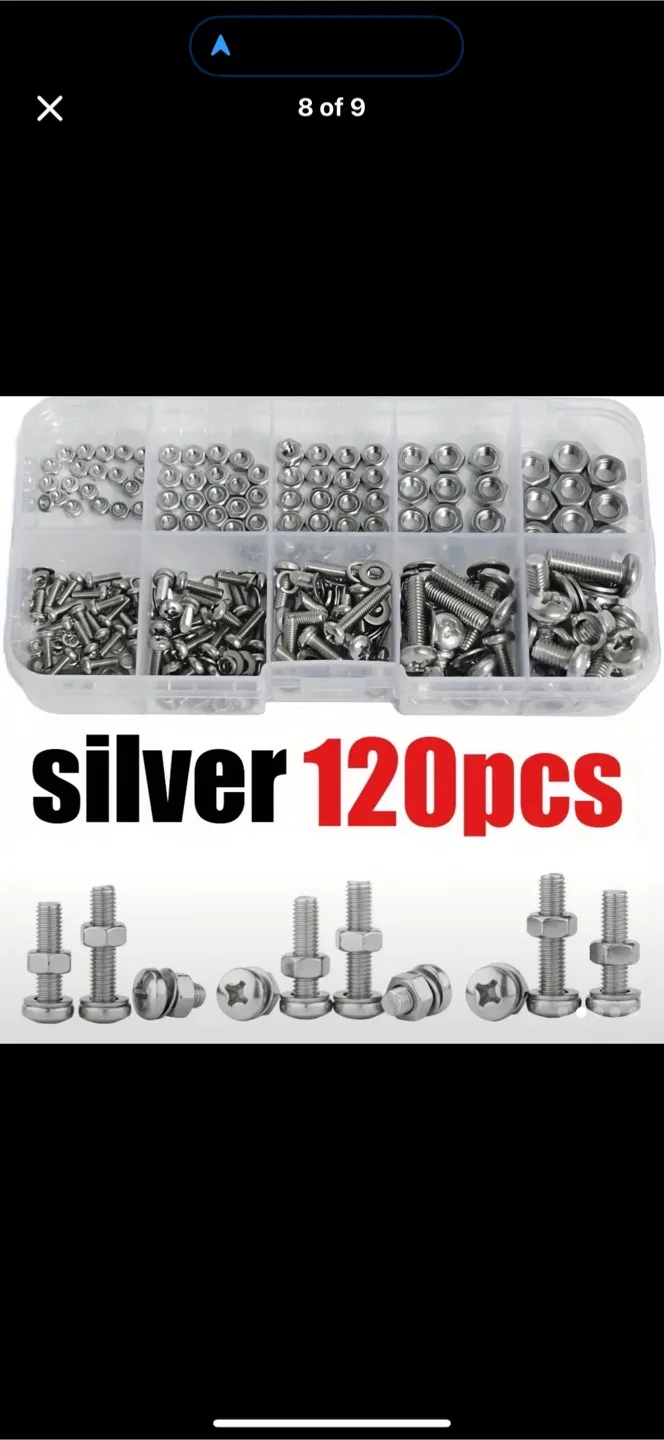 120pcs Metric Screw Nut Bolt Classification Kit image indicator(2)