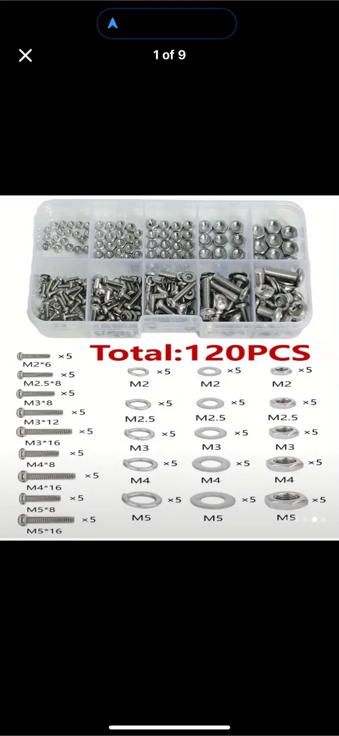 120pcs Metric Screw Nut Bolt Classification Kit image indicator(9)