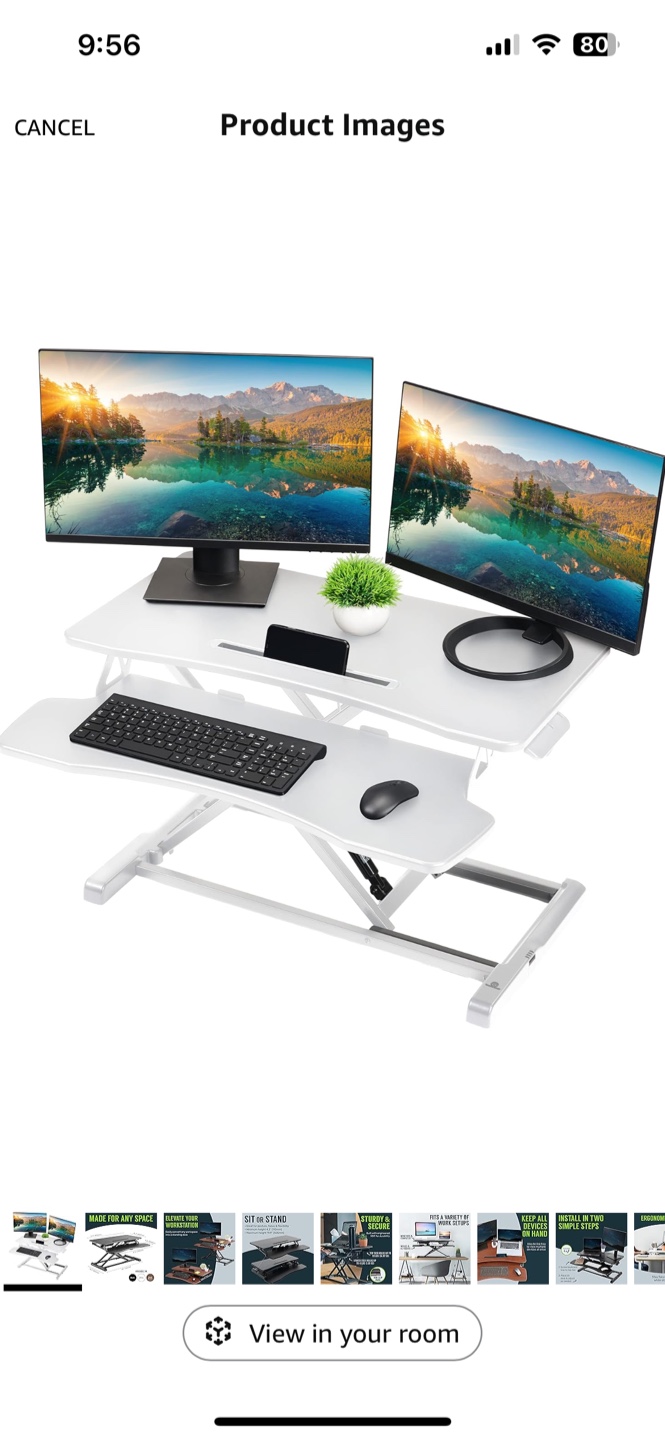 White Standing Desk Converter