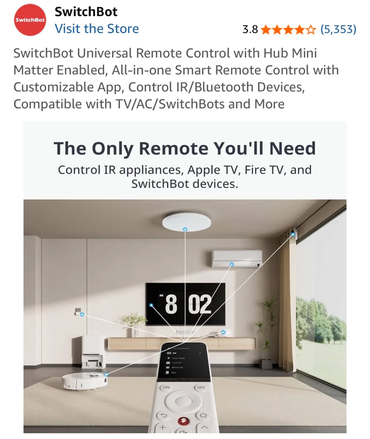 SwitchBot Universal Remote Control w/ Hub Mini image indicator(3)