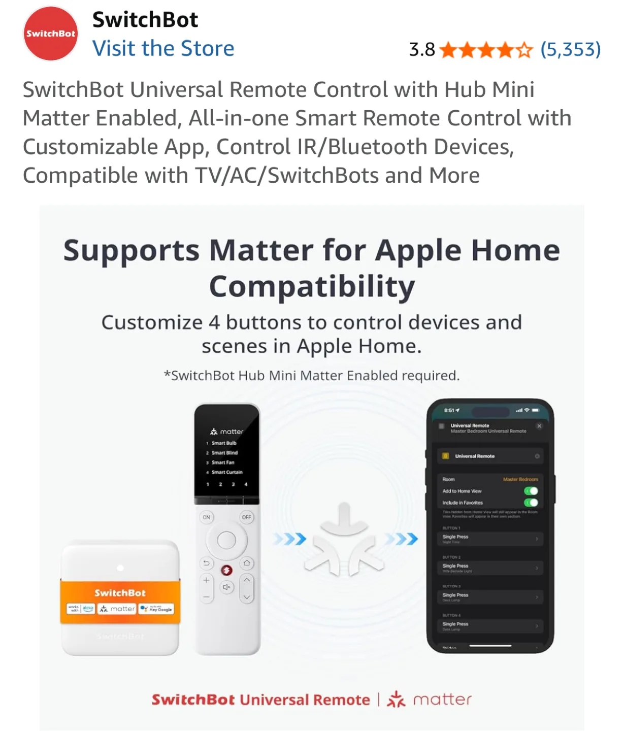 SwitchBot Universal Remote Control w/ Hub Mini image indicator(2)