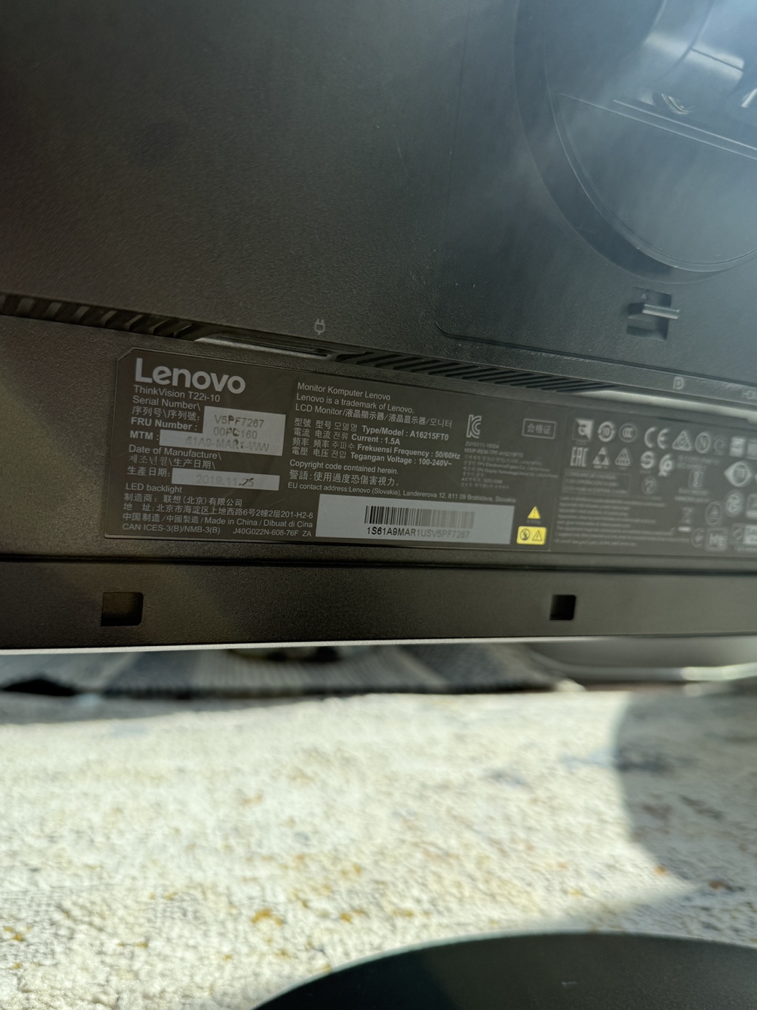 Lenovo ThinkVision T22i-10 Monitor – 21.5” Full HD - photo 3