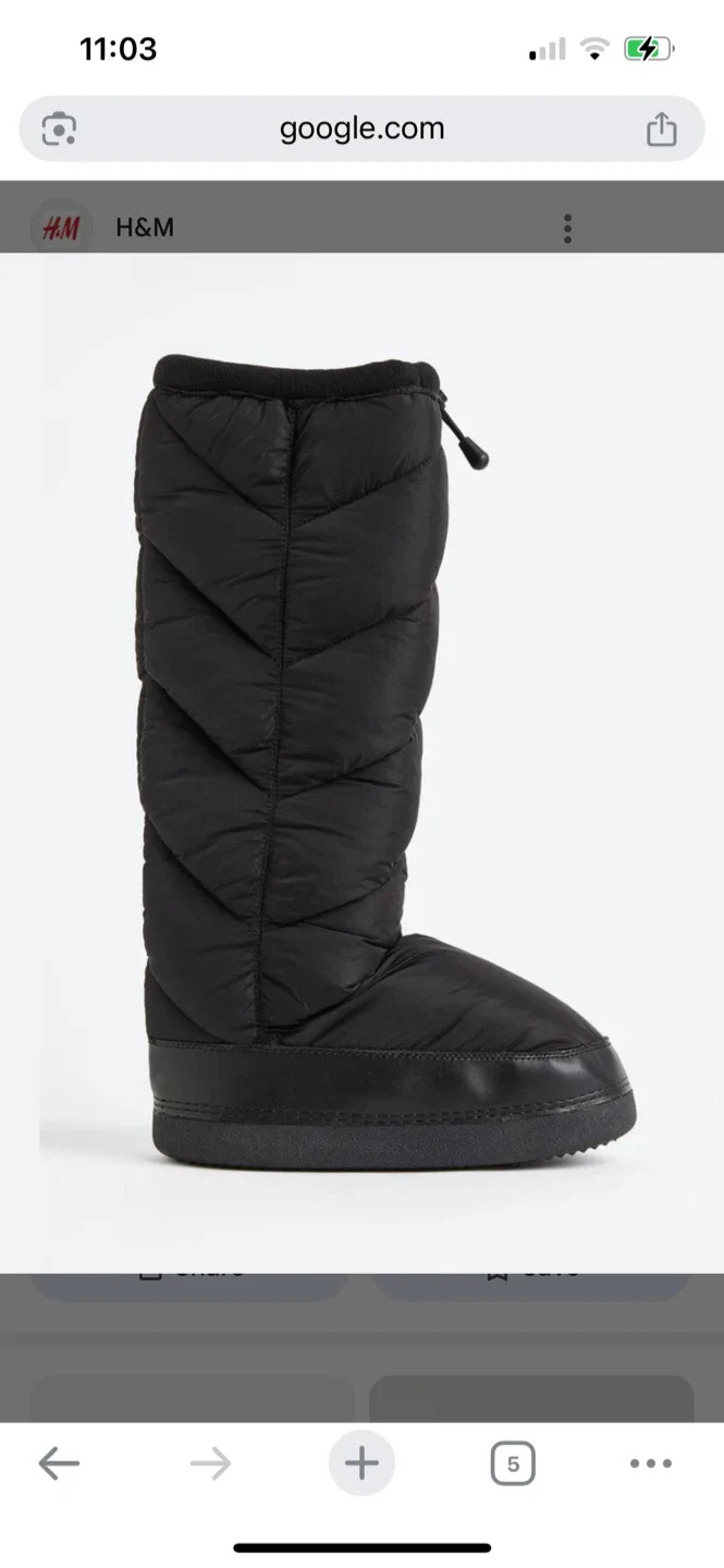 H&M Black Puffer Winter Boots - Size 5.5 image indicator(2)
