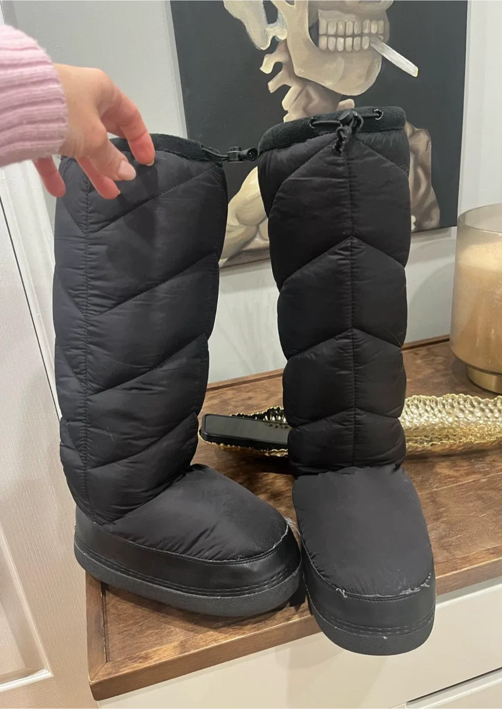 H&M Black Puffer Winter Boots - Size 5.5 thumbnail