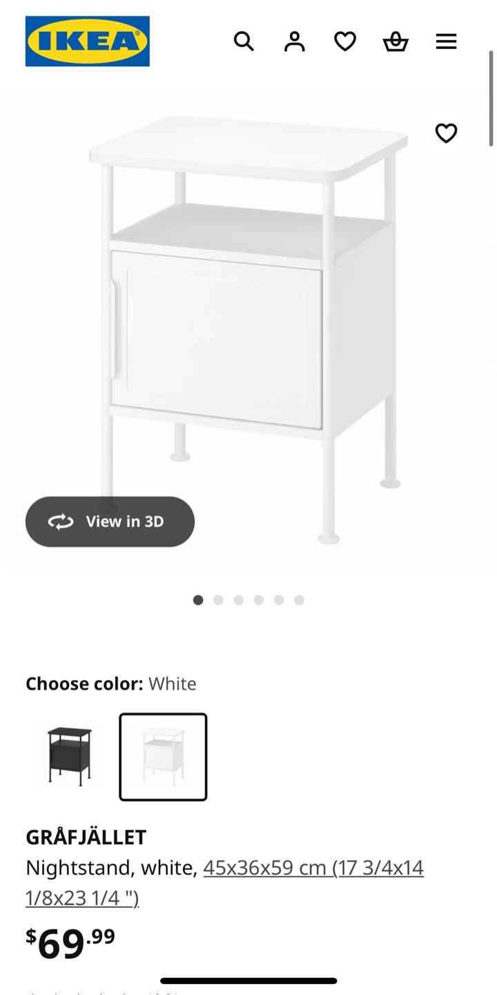 IKEA GRÄFjÄLLET White Nightstand - photo 2