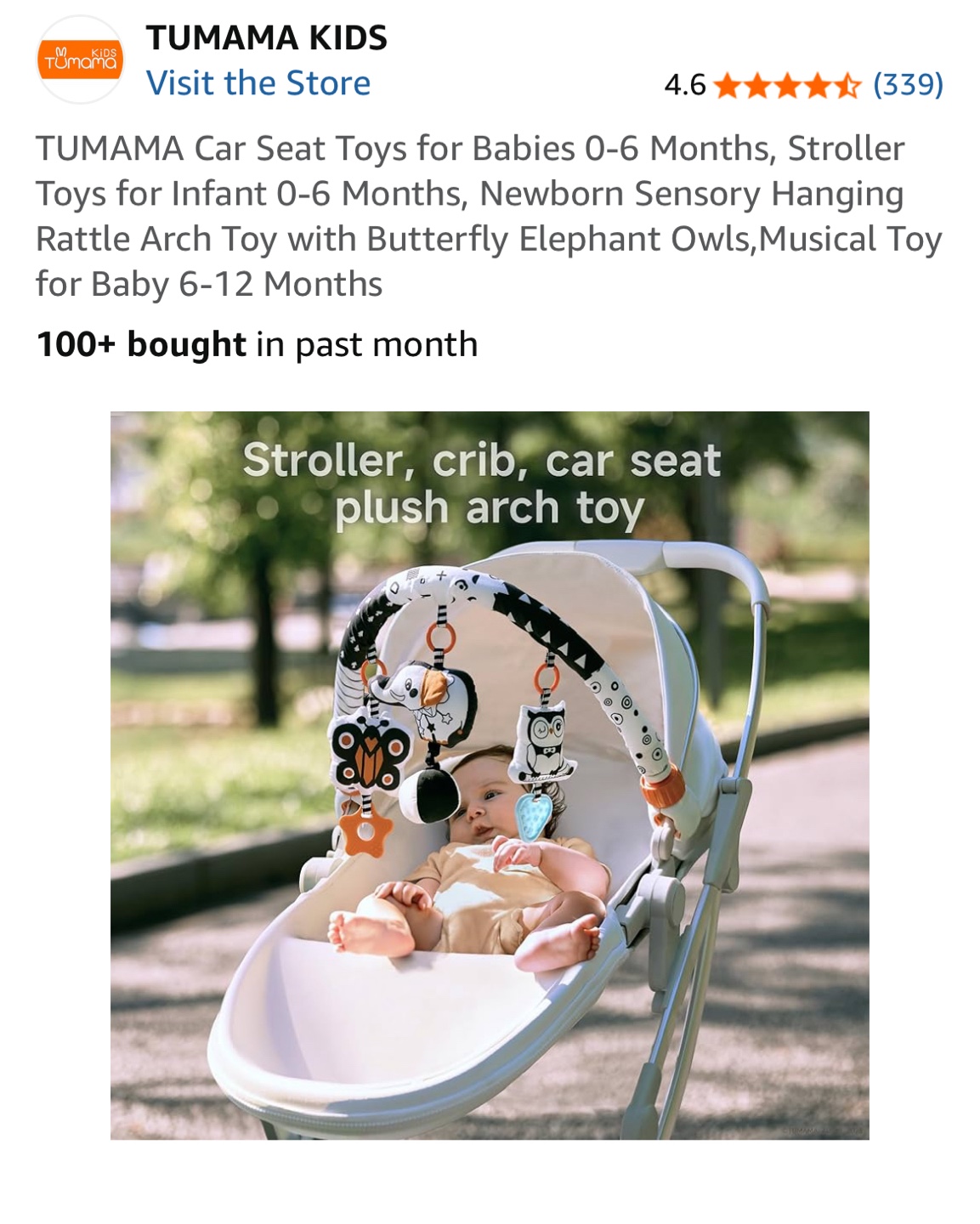 TUMAMA 0 Month+ Baby Crib / Stroller Arch Toy - photo 4