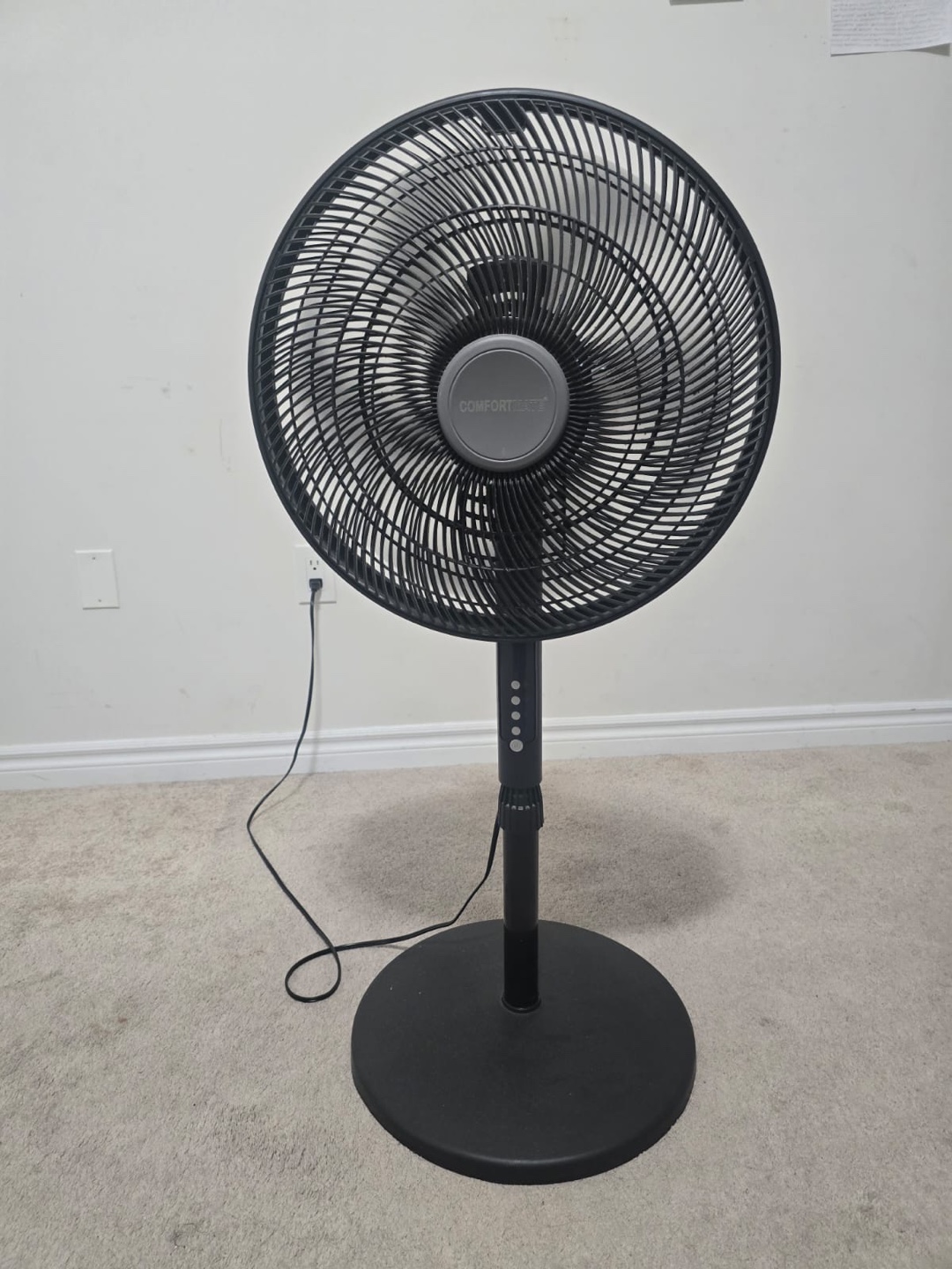 Comfort Zone Black Pedestal Fan with remote - photo 2