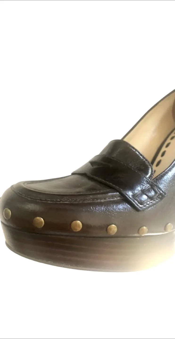 Enzo Angiolini Brown Leather Shoes, Size 8 image indicator(5)