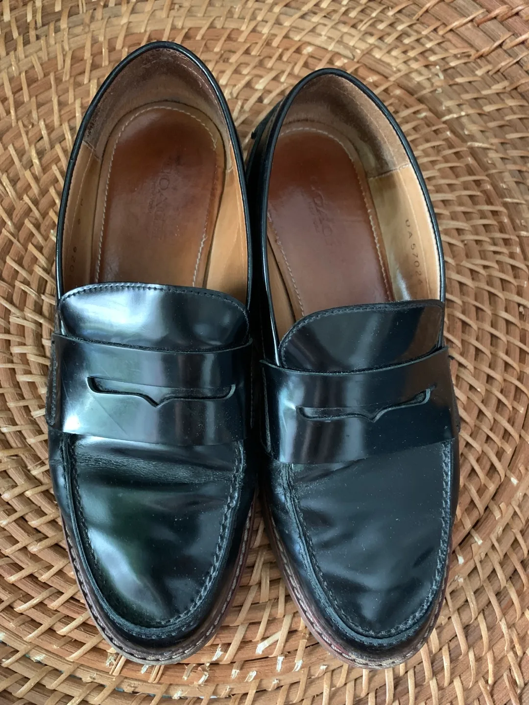 Coach Black Leather Loafers Size 6 thumbnail