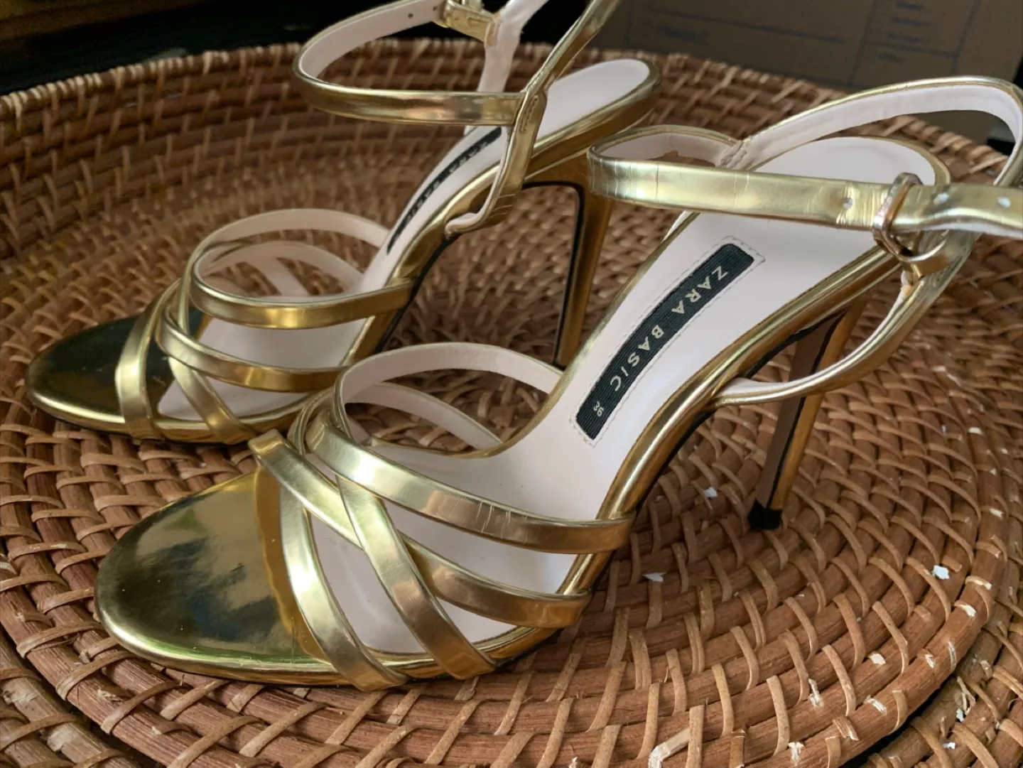 Zara Basic Gold Heels - Size 36 thumbnail