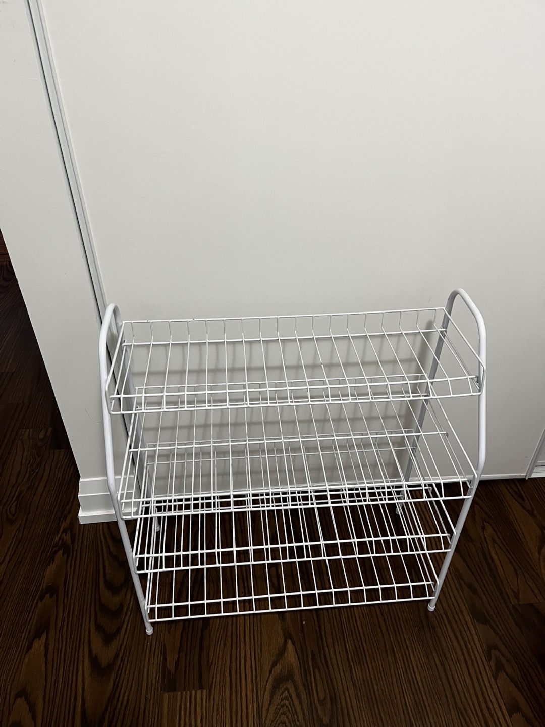 White Metal 4 Tier Shoe Rack