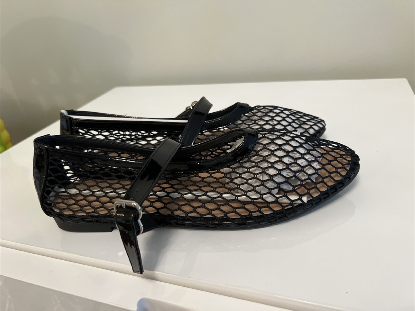 Black Mesh Ballet Flats