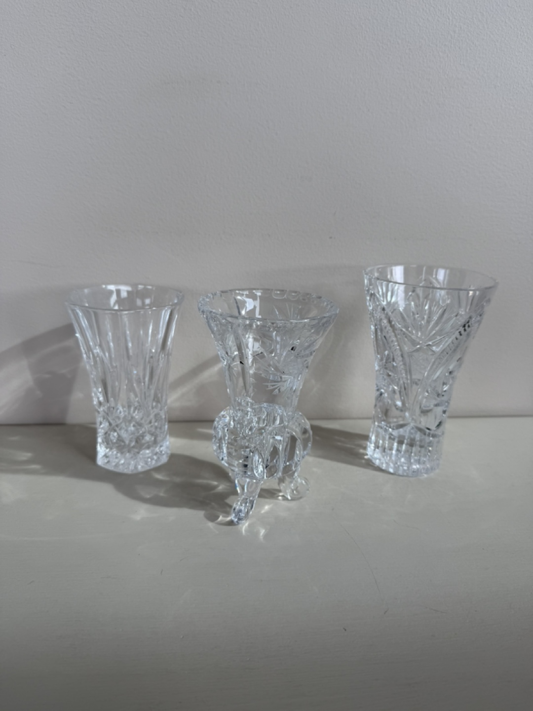 Crystal Vases - Set of 3
