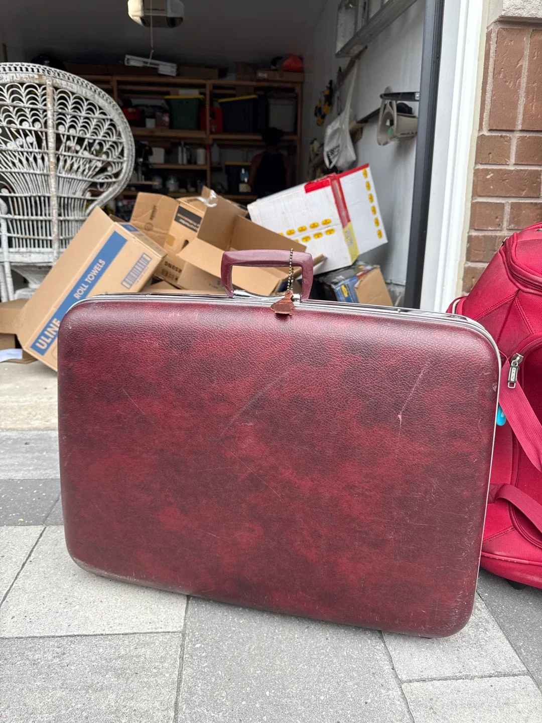 Vintage Burgundy Suitcase thumbnail