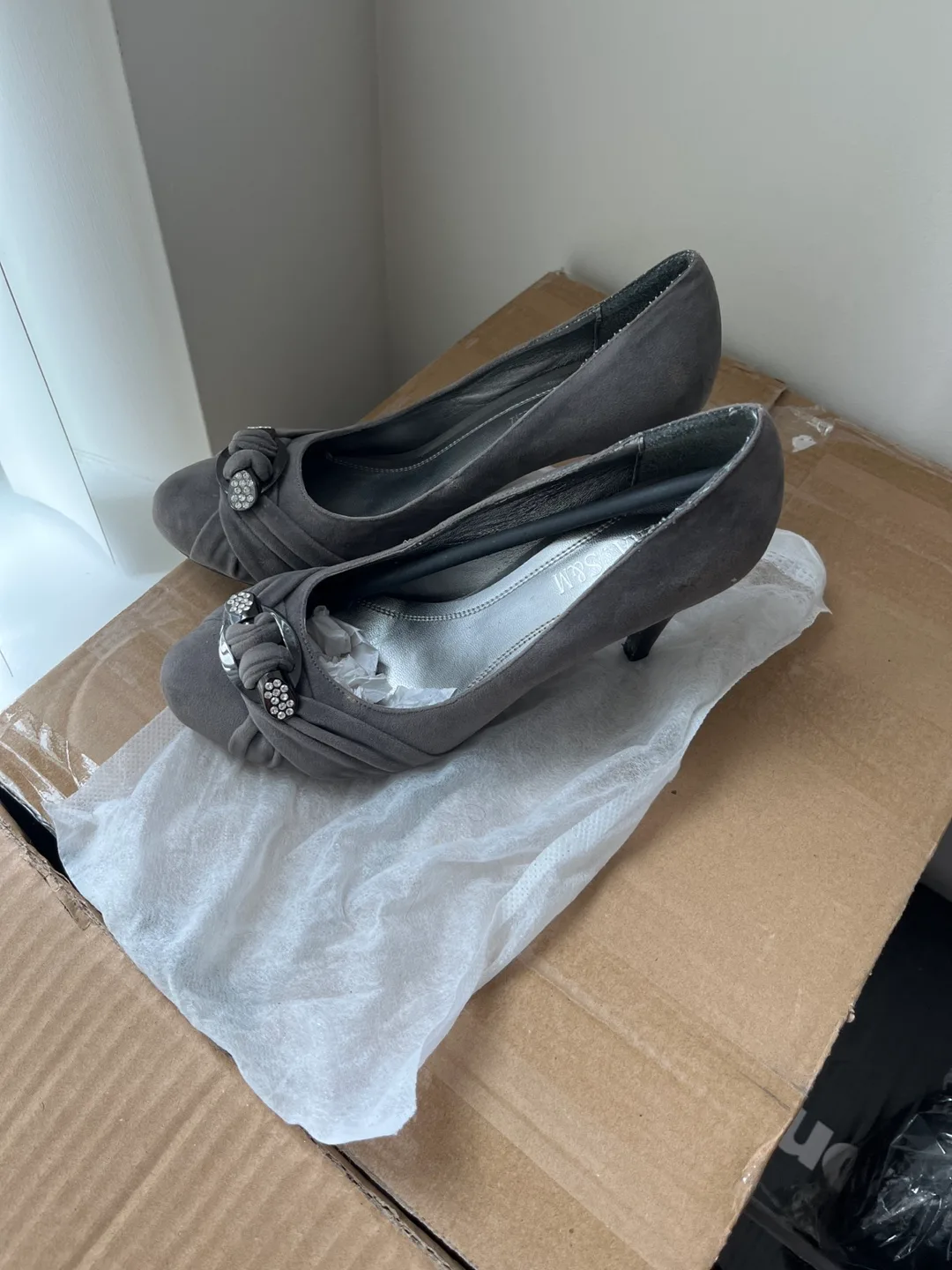 Zara S&M Gray Heels thumbnail